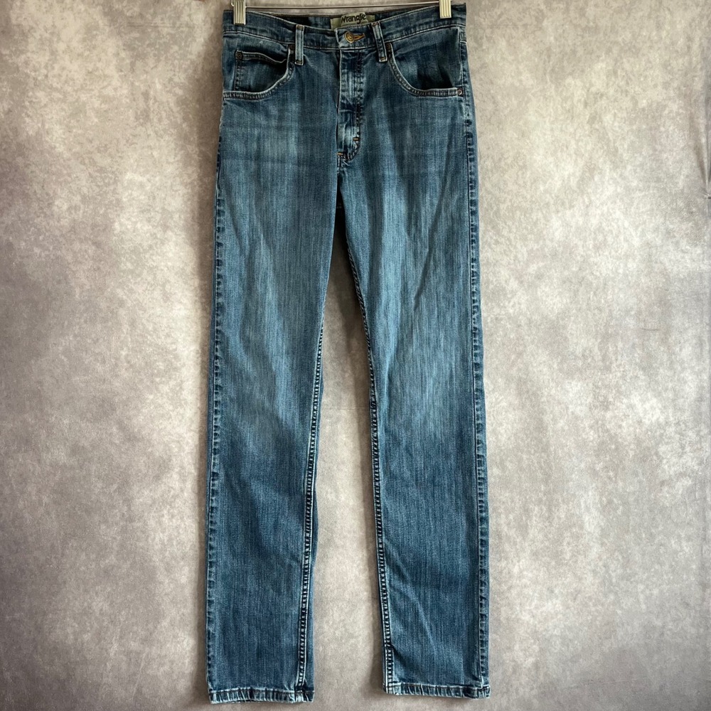 Wrangler Authentics Slim Straight Jeans Mens 30x34 Blue Medium Wash Casual